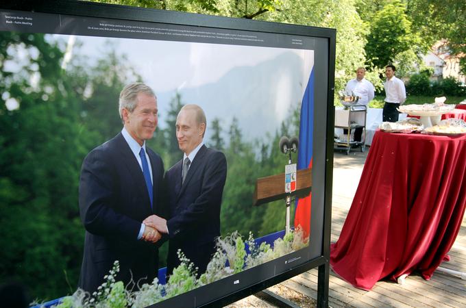 Leta 2011 sta se prvič srečala ruski predsednik Vladimir Putin in predsednik ZDA George Bush. Srečanje je potekalo v Sloveniji. | Foto: Tina Deu