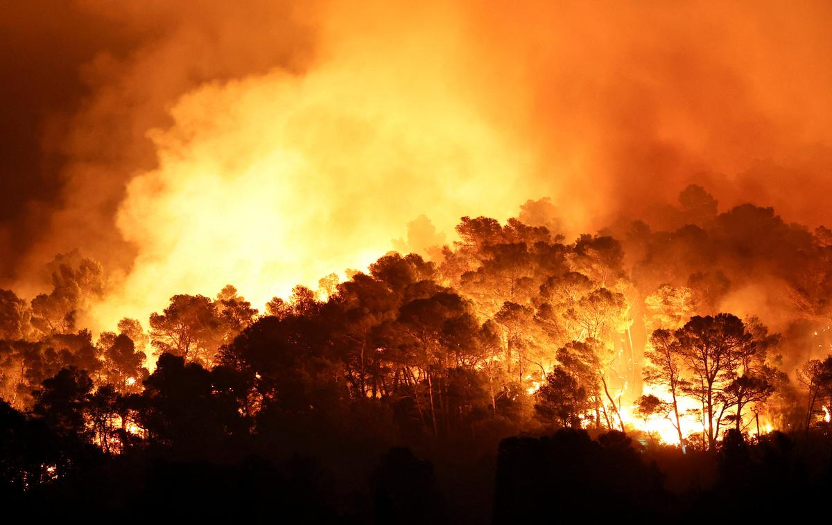 požar, Francija | Ogenj pustoši po Franciji, o več požarih pa poročajo tudi iz Španije in Portugalske. Državi je zajel hud vročinski val s temperaturami nad 40 stopinj Celzija.  | Foto Reuters