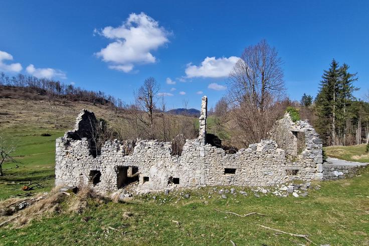 Brezavščkova domačija. Nekoč največja kmetija v Velikih Vršah, zdaj že 50 let zapuščen zaselek. | Foto: Matej Podgoršek