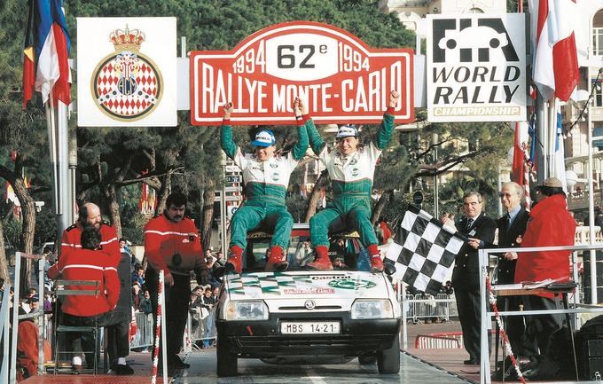 Zmaga Pavla Sibere in Petra Grossa v njunem tekmovalnem razredu A5 na reliju Monte Carlo leta 1994. Skupno sta bila dvajseta. | Foto: Škoda