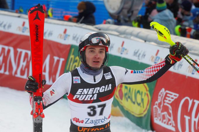 Hrvaški smučar Istok Rodeš je z današnjim 5. mestom prišel do skupne slalomske zmage v evropske pokalu. | Foto: Reuters