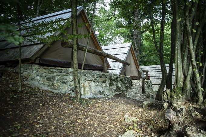Lesene hiške, kjer danes gostijo tudi počitniške tabore. | Foto: Ana Kovač