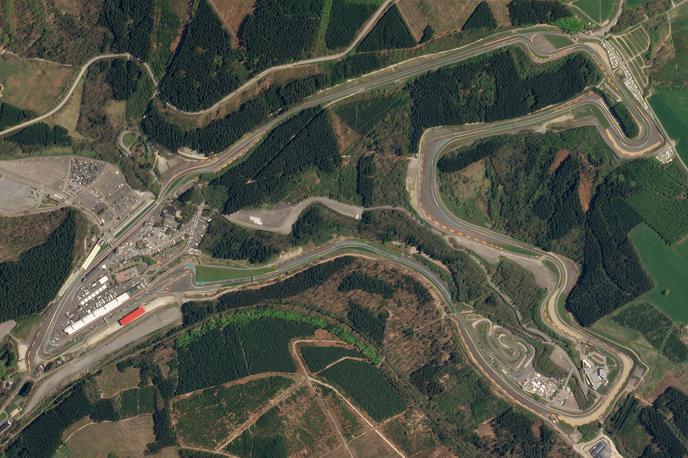 Spa Francorhamps | Pogled iz ptičje perspektive na dirkaško stezo Spa-Francorchamps. | Foto Wikimedia Commons