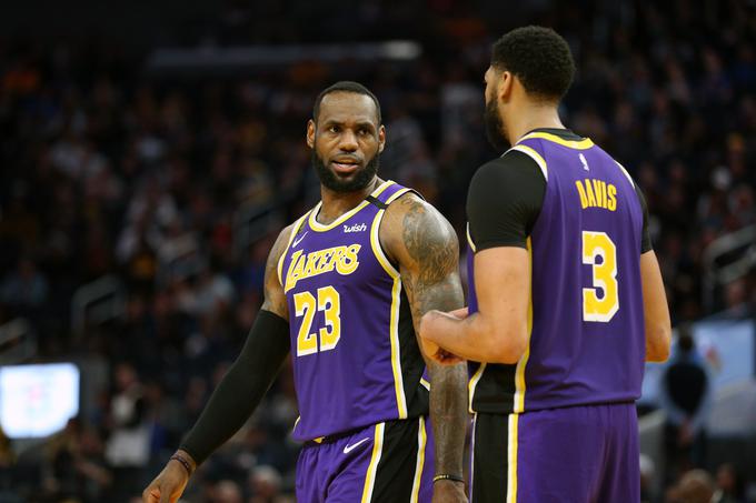 LeBron James in Anthony Davis bosta v sezoni 2020/21 pri Los Angeles Lakers zamenjala številki. | Foto: Reuters