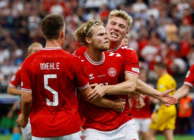 Ko je Morten Hjulmand zadel proti Angliji, je žoga potovala do mreže kar 28 metrov. | Foto: Reuters