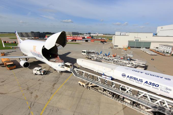 Zaradi učinkovitejšega prevoza in upravljanja velikega tovora ima beluga močno razširjen zgornji del trupa, v katerem je za 1.400 kubičnih metrov prostora.  | Foto: Airbus