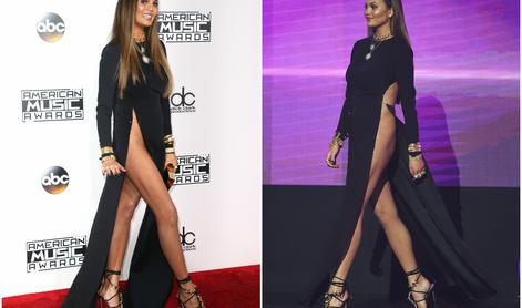 Chrissy Teigen na American Music Awards dražila z obleko, ki razgalja