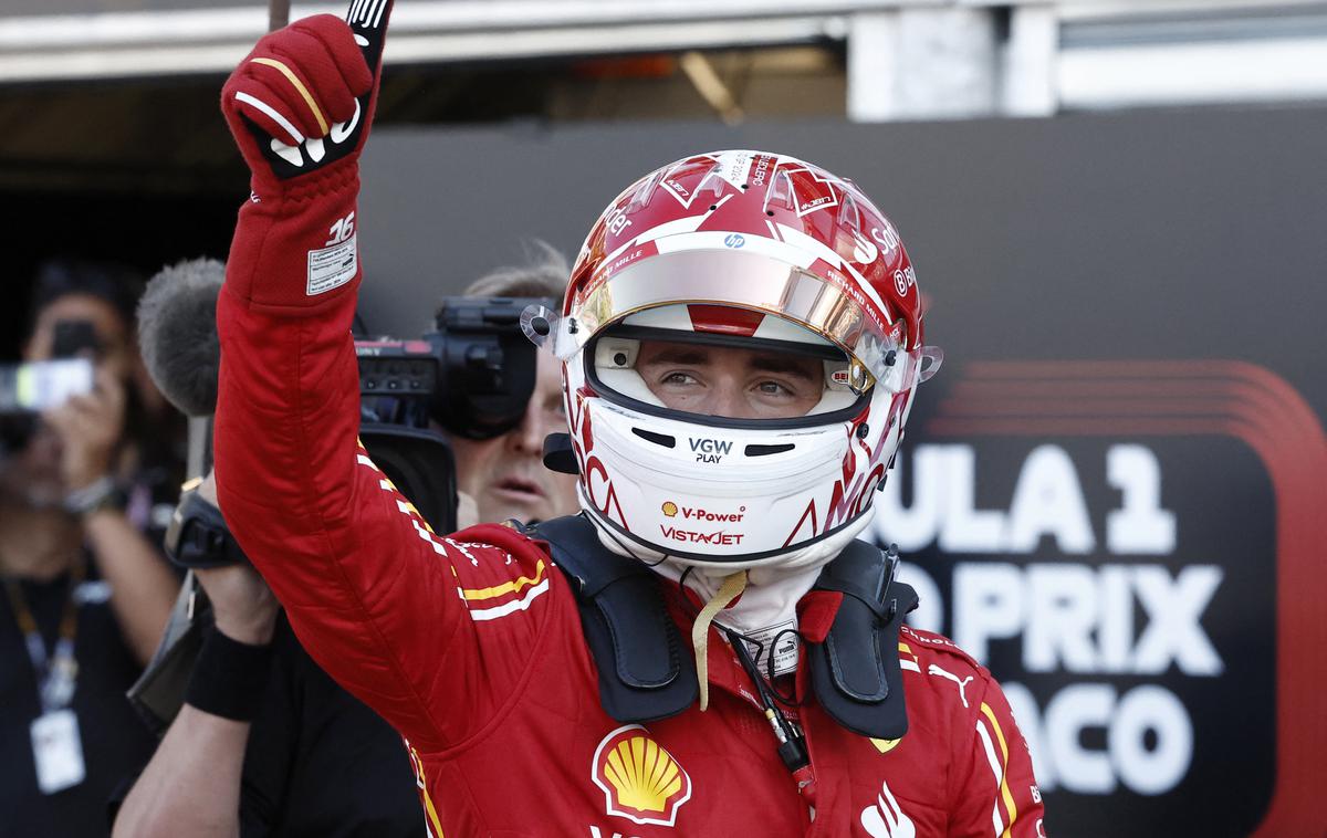 Monako Charles Leclerc Ferrari | Na osmi dirki sezone bo na prvem štartnem mestu Monačan Charles Leclerc. Njegovi domači so bili navdušeni. | Foto Reuters