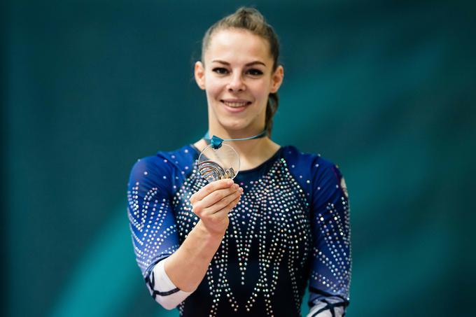 Telovadka Tjaša Kyssselef je na zadnjih sredozemskih igrah osvojila srebrno odličje. | Foto: Grega Valančič/Sportida