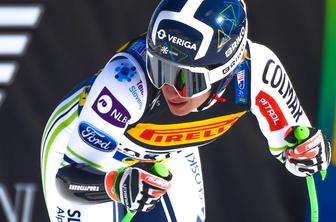 Ilka Štuhec na prvem treningu 13.
