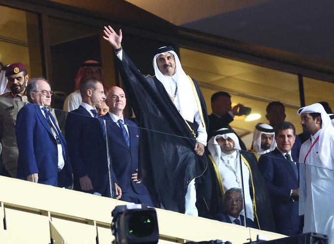 Finalni obračun v Katarju na častni tribuni je spremljal tudi predsednik Evropske nogometne zveze (Uefa) Aleksander Čeferin. | Foto: Reuters