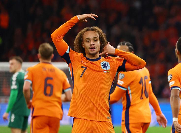 Nizozemci so s 4:0 premagali Litvo, Xavi Simons je dosegel tretji gol na tekmi. | Foto: Reuters