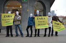 Greenpeace protestiral pred ljubljansko Zaro