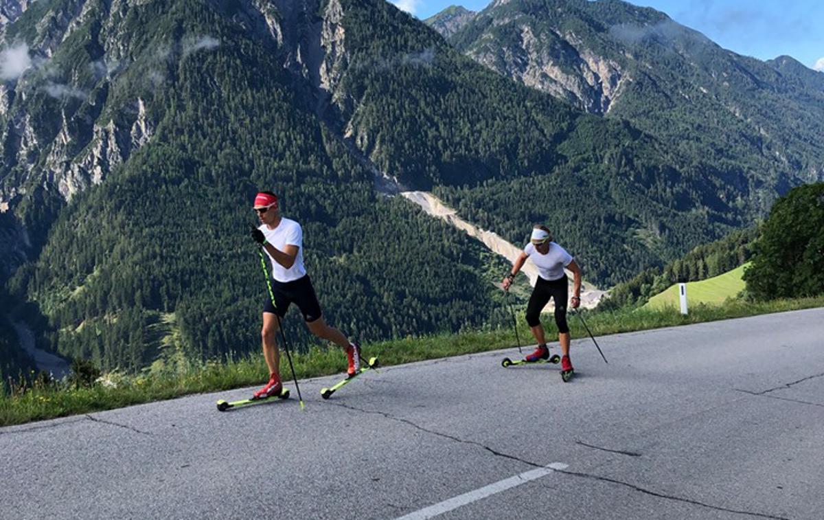 Klemen Bauer, Rok Tršan | Slovenska biatlonska reprezentanca se mudi na pripravah v Obertilliachu v Avstriji. | Foto SZS