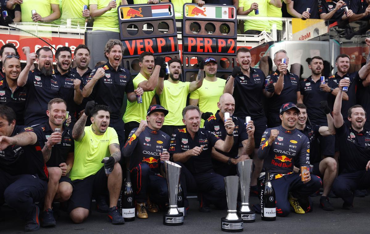 Barcelona Red Bull Verstappen Perez | V Red Bullu so se veselili dvojne zmage, a nekaj napetosti je bilo, saj si je Perez želel te zmage. | Foto Reuters