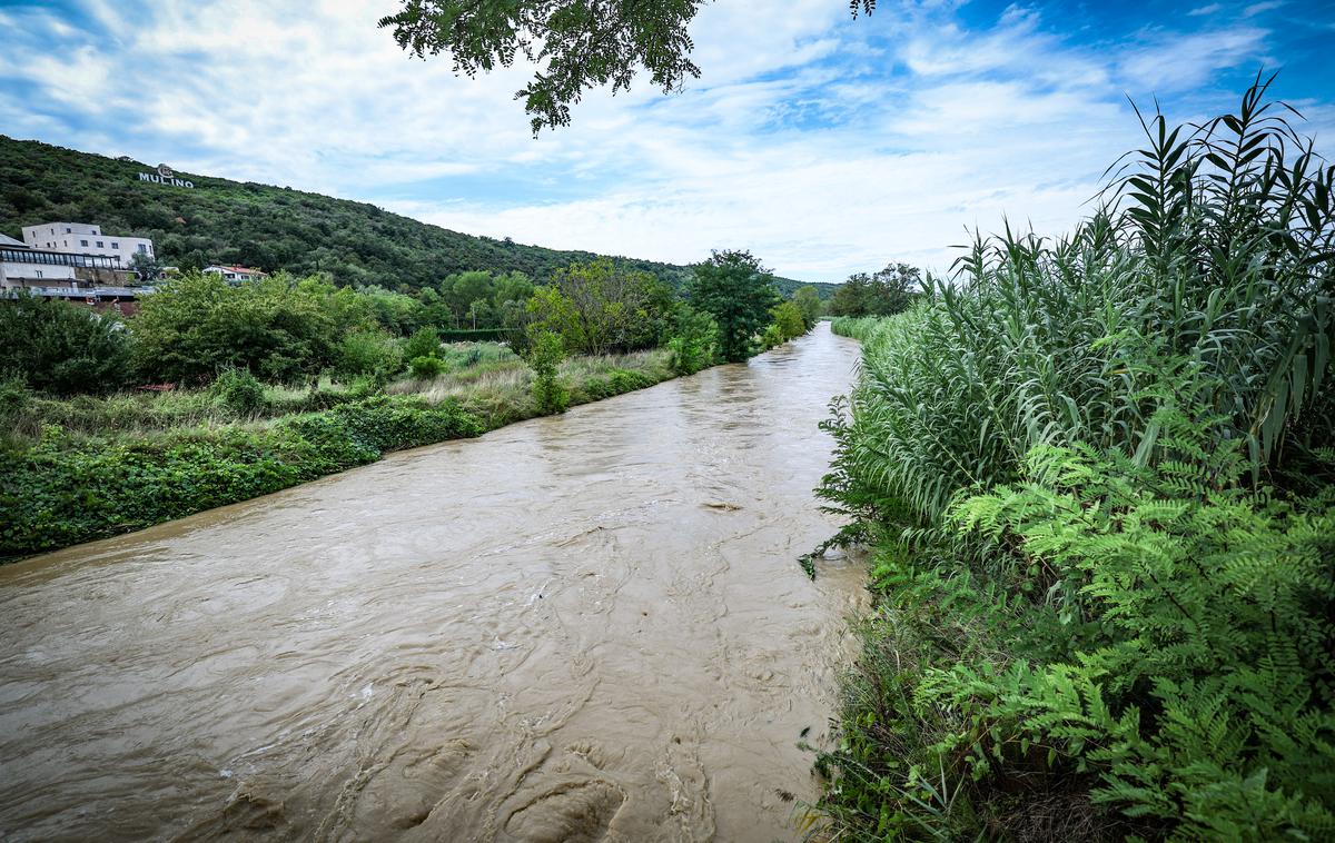 Poplave Dragonja | Poplavljena Dragonja danes dopoldne | Foto Ana Kovač