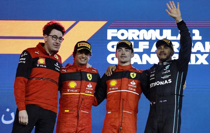 Dvojna zmaga za Ferrari, tretje mesto Hamiltona pa je tudi več od pričakovanj Mercedesa. | Foto: Reuters