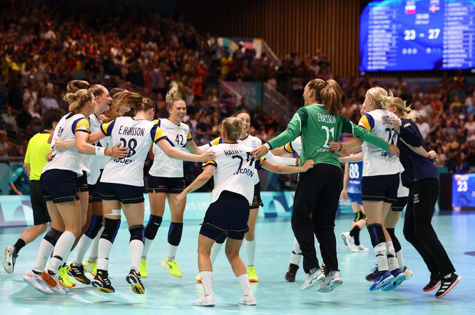 Veselje Švedinj po zmagi nad Slovenkami. | Foto: Reuters