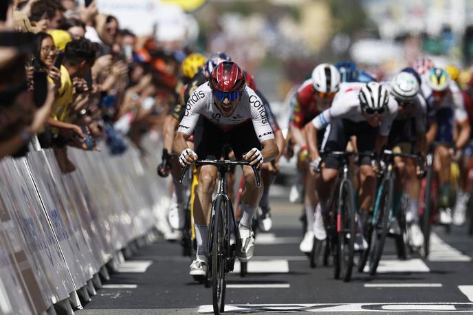 TDF23, Victor Lafay, Tadej Pogačar | Victor lafay je zmagovalec druge etape 110. Toura, v ciljnem sprintu v San Sebastianu je Tadej Pogačar prisprintal do tretjega mesta. | Foto Reuters