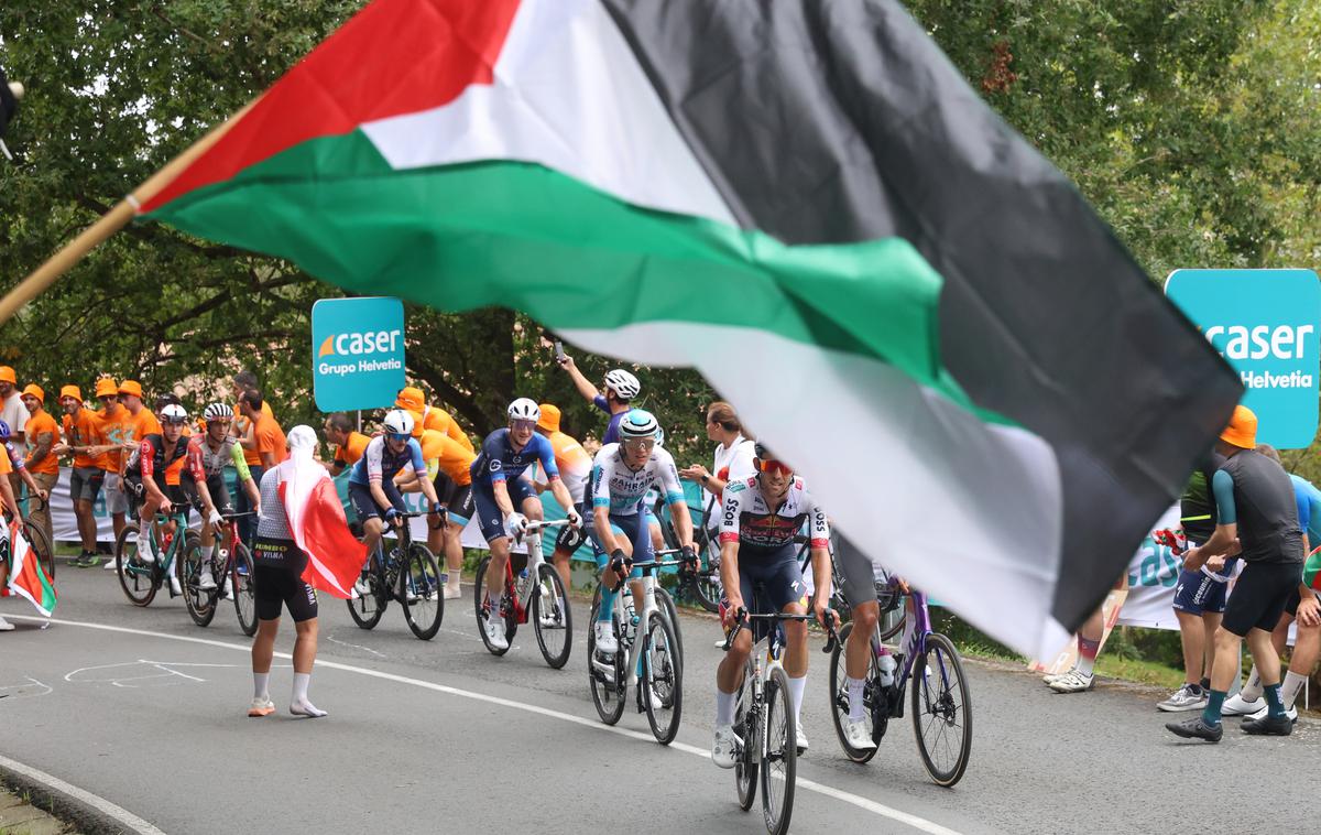 Vuelta, Palestina | Na Vuelti se še naprej vrstijo propalestinski protesti. | Foto Guliverimage