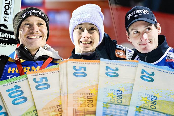 Zaslužki skakalcev: Domen Prevc razred zase, Nika Prevc ostaja žal močno podplačana