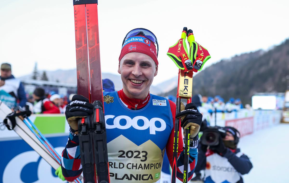 Simen Hegstad Krüger, Planica 2023 | Simen Hegstad Krüger je bil po skiatlonu najboljši tudi v tekmi na 15 km. | Foto Grega Valančič/Sportida