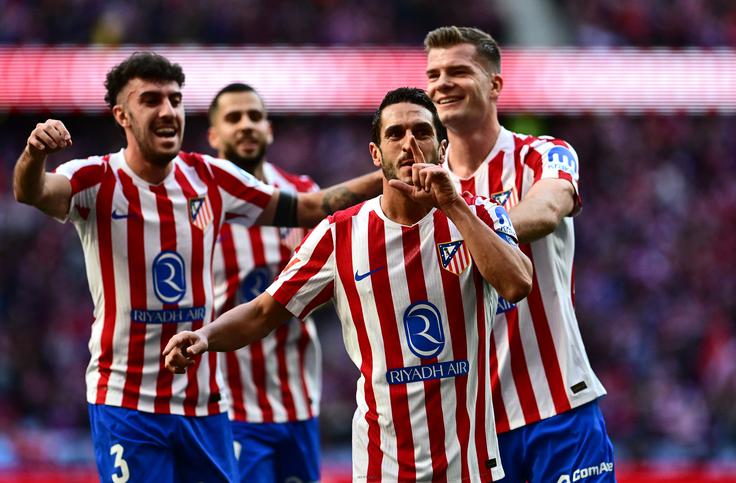 Kot prvi se je na seznam strelcev na srečanju med Atleticom in Valencio vpisal kapetan gostiteljev Koke. | Foto: Reuters