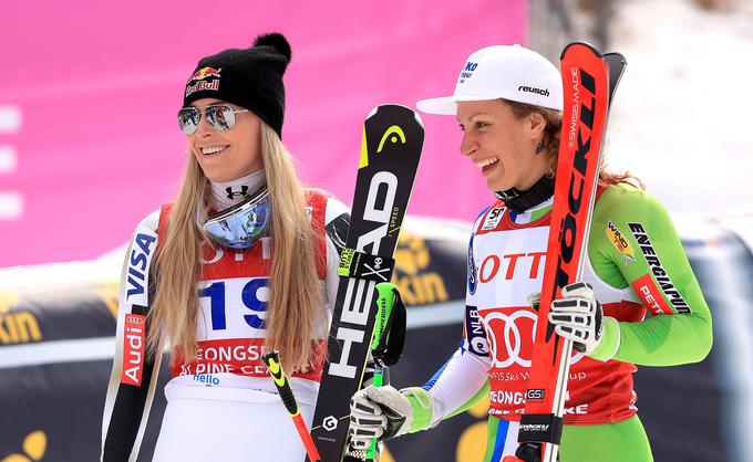 Lindsey Vonn in Ilka Štuhec spadata v najožji krog favoritinj za zlato kolajno na olimpijskih igrah 2018 v smuku. | Foto: Getty Images