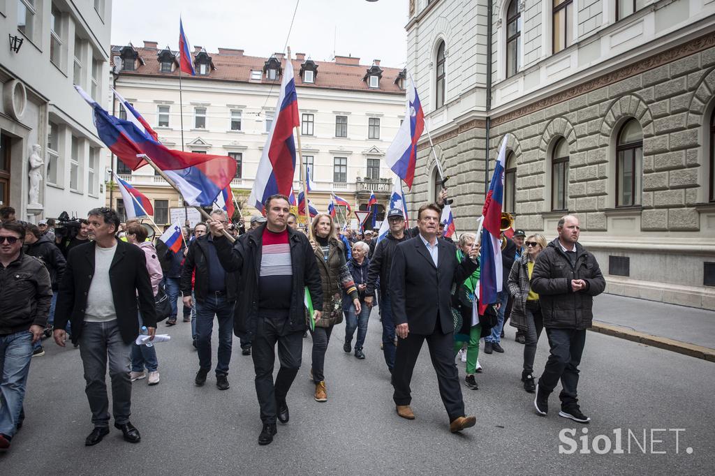 Protestni shod upokojencev. Pavle Rupar Upokojenci