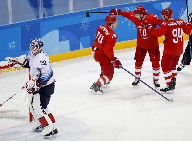 Rusi so po zmagi nad ZDA končali na prvem mestu svoje skupine in se kot prvi uvrstili v četrtfinale. | Foto: Reuters