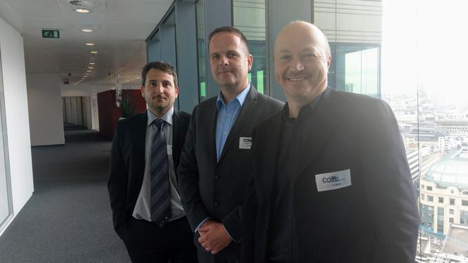 V evropskem projektu NEXES so sodelovali tudi (z leve proti desni) Uroš Bizjak, Pavel Kralj in Peter Zidar iz Telekoma Slovenije. | Foto: Telekom Slovenije