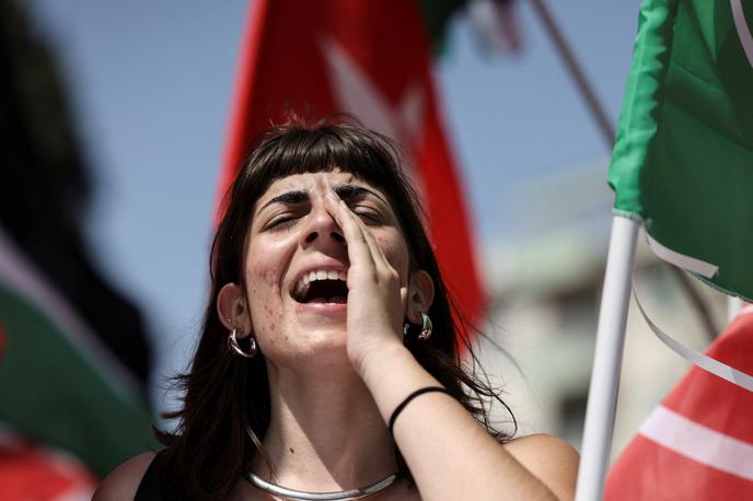 Protest v Rimu | "Dovolj je pokolov Palestincev in zločinov izraelske vlade," so bili enotni udeleženci. | Foto Reuters