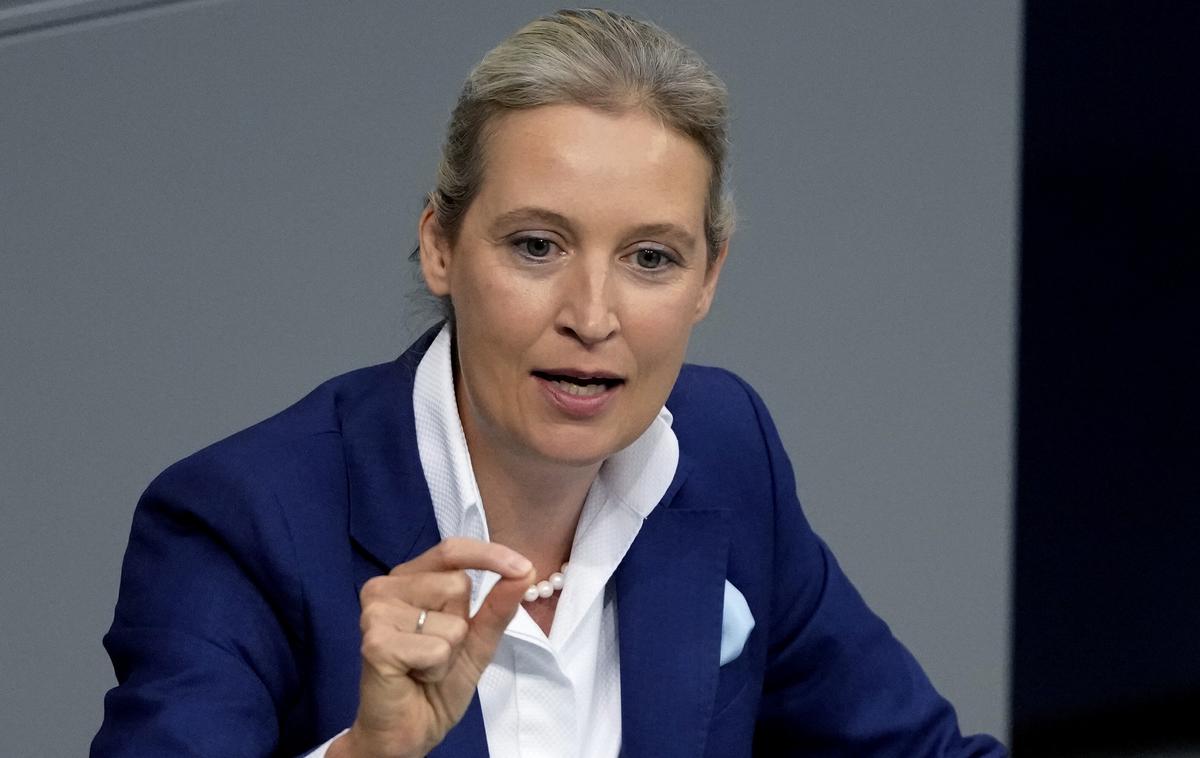 Alice Weidel | Številni kritiki Alice Weidel očitajo, da javno zagovarja drugačna stališča, na primer glede družinskega življenja, kot ga živi sama. Pri tem je zlasti v ospredju dejstvo, da v civilnem partnerstvu živi z žensko, politično in javno pa zagovarja tradicionalno družino z očetom in mamo. | Foto Guliverimage