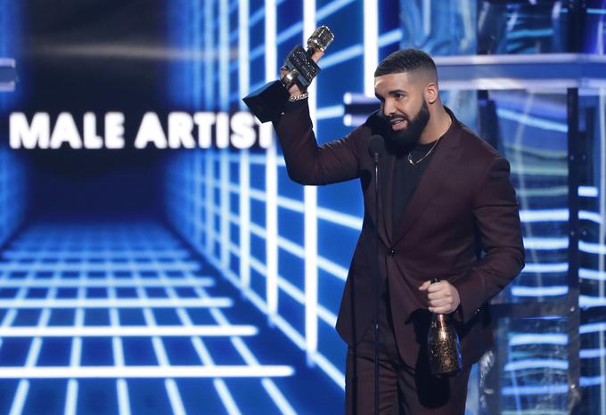 Drake je zmagal v vseh najpomembnejših kategorijah. Med drugimi je domov odnesel nagrado za najboljšega izvajalca tako v mešani kot moški kategoriji.  | Foto: Reuters