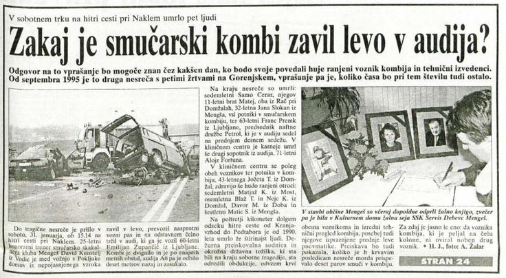 Naslovni članek v Gorenjskem glasu, ki je poročal o tragični nesreči.  | Foto: Andrej Žalar, Gorenjski glas