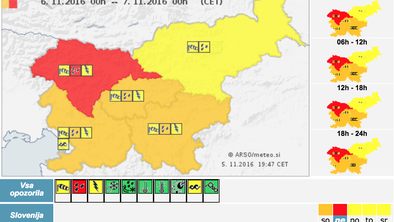 Za severozahod države razglašen rdeči alarm. Grozijo poplave in zemeljski plazovi.
