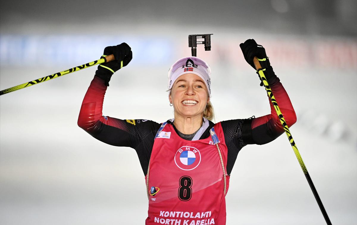 Tiril Eckhoff | Norvežanka Tiril Eckhoff se je veselila zmage na šprinterski tekmi v Hochfilznu. | Foto Reuters