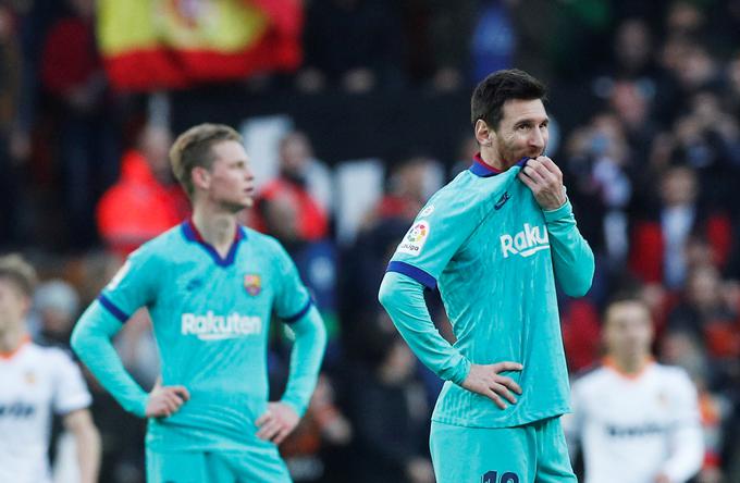 Lionel Messi, s 14 zadetki prvi strelec lige, je bil v Mestalli le bleda senca najboljšega nogometaša na svetu. | Foto: Reuters