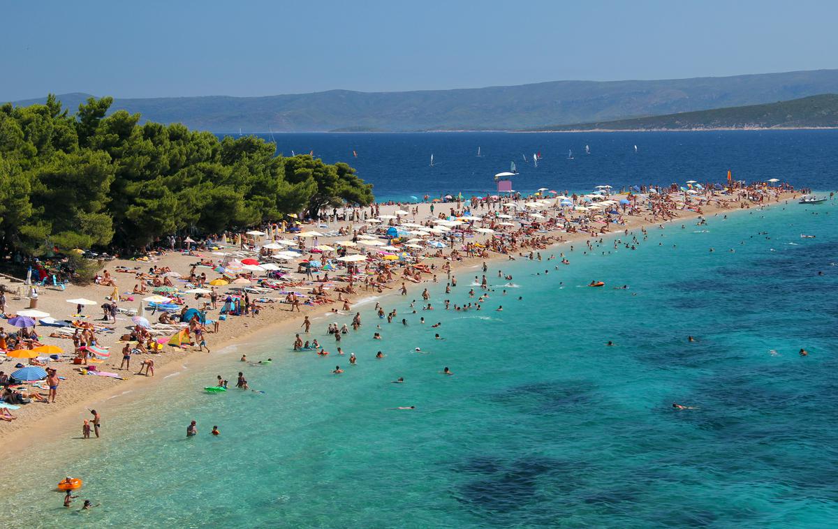 Hrvaška, Bol | Tradicionalno je največ turistov izbralo Istrsko županijo (4,8 milijona), sledita Splitsko-dalmatinska županija z okoli 3,8 milijona gostov in Kvarner s tremi milijoni prihodov od začetka leta do konca septembra. | Foto Shutterstock