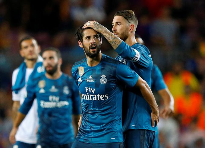 Marco Asensio je v 81. minuti vstopil v igro namesto Garetha Bala in poskrbel za sladko zmago Reala (3:1). V polno je zadel takrat, ko so imeli gostje na igrišču igralca manj. | Foto: Reuters