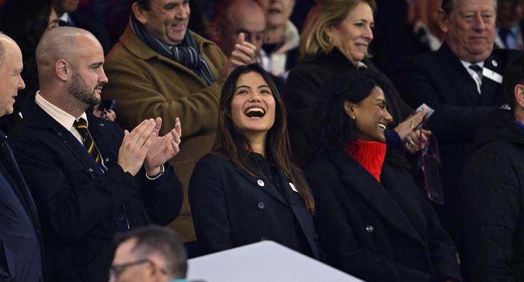 Emma Raducanu je bila tudi na ragbi tekmi. | Foto: Guliverimage