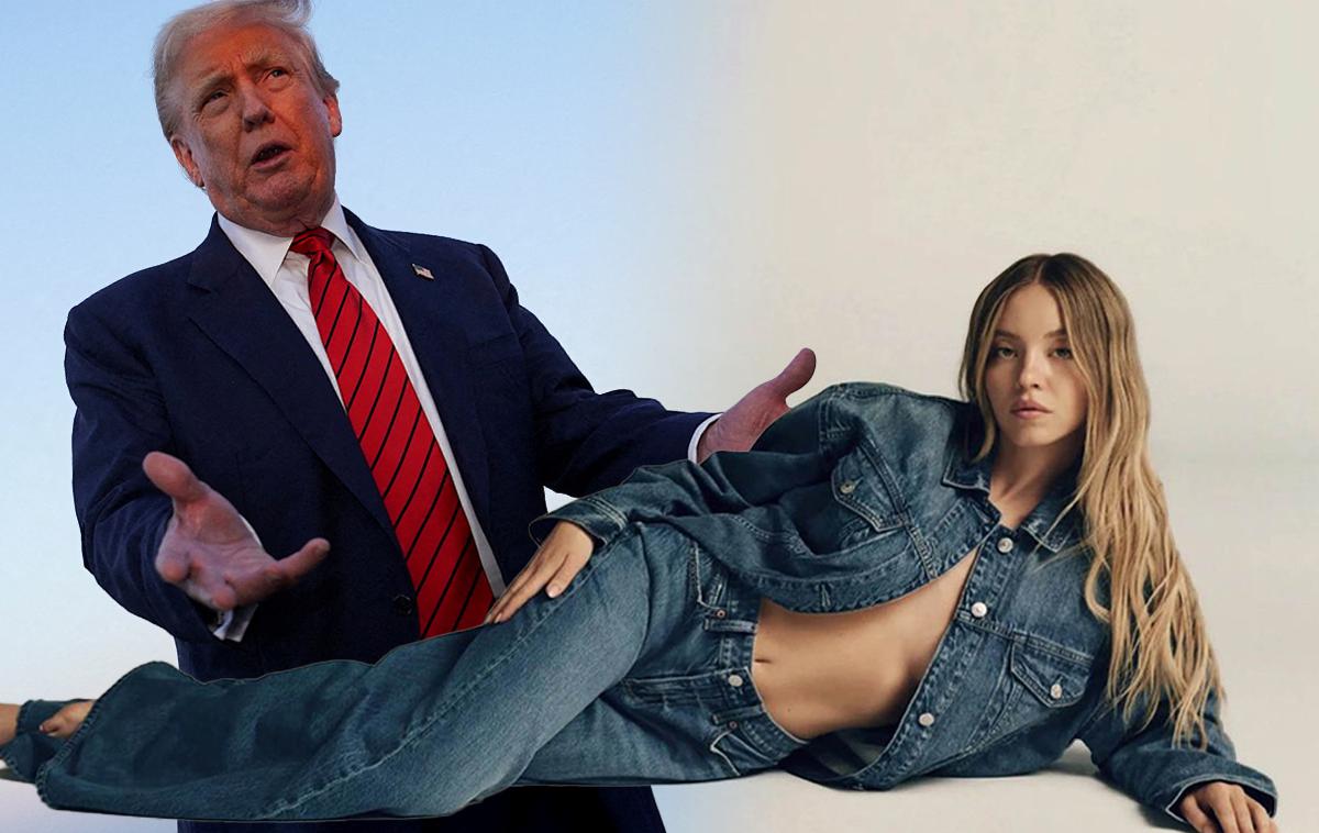 Sydney Sweeney, Donald Trump | "Sydney Sweeney, registrirana republikanka, ima NAJBOLJ VROČ oglas," je na družbenem omrežju Truth Social zapisal Donald Trump. | Foto Profimedia, Reuters