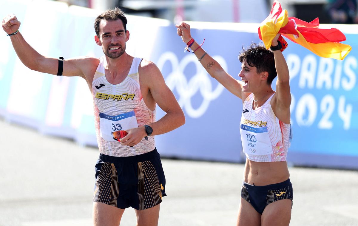 Atletika, maratonska hoja, mešani pari: | Alvaro Martin in Maria Perez sta olimpijska prvaka. | Foto Reuters