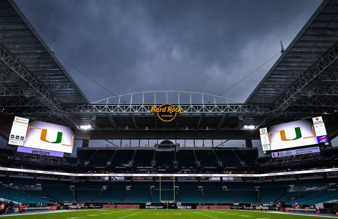 Tole je štadion Hard Rock v Miamiju, ki bi moral gostiti tekmo med Villarrealom in Atletico Madridom. | Foto: Getty Images