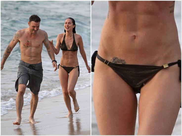 Megan Fox leta 2010 z nekdanjim možem Brianom Austinom Greenom in tetovažo, ki si jo je omislila zanj. | Foto: Profimedia