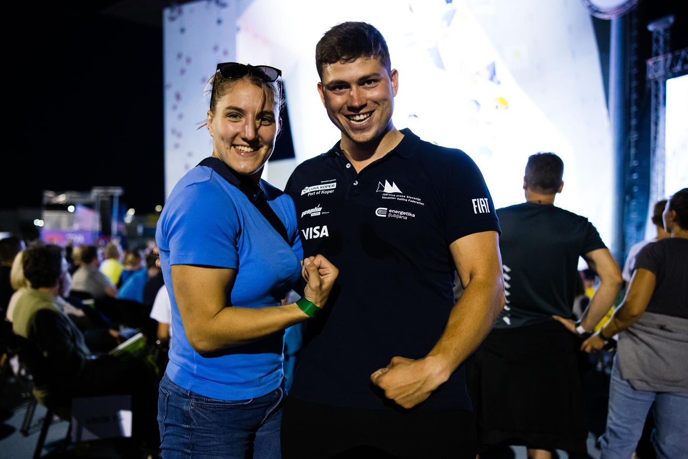 Andreja Leški e Toni Vodišek também assistiram ao jogo em Koper. | Foto de : Grega Valančič