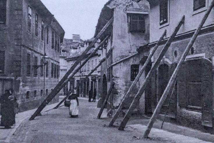 Ljubljana leži na območju z enim od višjih projektnih pospeškov tal v državi: 0,275 g, kar jo uvršča med najbolj ogrožene slovenske urbane točke. Mestno območje obdajajo aktivni prelomi z vseh strani: Vodiški na severu, Žužemberški na jugu, Idrijski zahodno. Za potres leta 1895 celo danes ne vemo točno, ob katerem prelomu se je zgodil. | Foto: Brošura Sprehod po potresni Ljubljani / ARSO