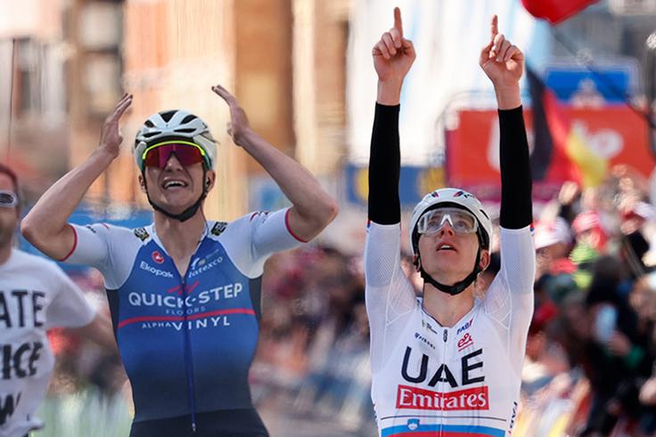 Remco Evenepoel je na dirki Liege-Bastogne-Liege zmagal v letih 2022 in 2023, Tadej Pogačar pa leta 2021 in 2024. Za oba je bila to prva zmaga na kolesarskih spomenikih.   | Foto: Guliverimage