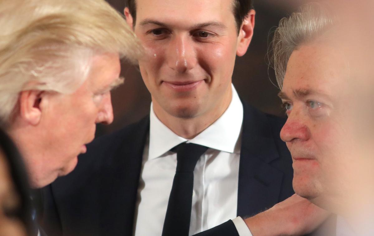 Donald Trump, Jared Kushner in Steve Bannon | Foto Reuters