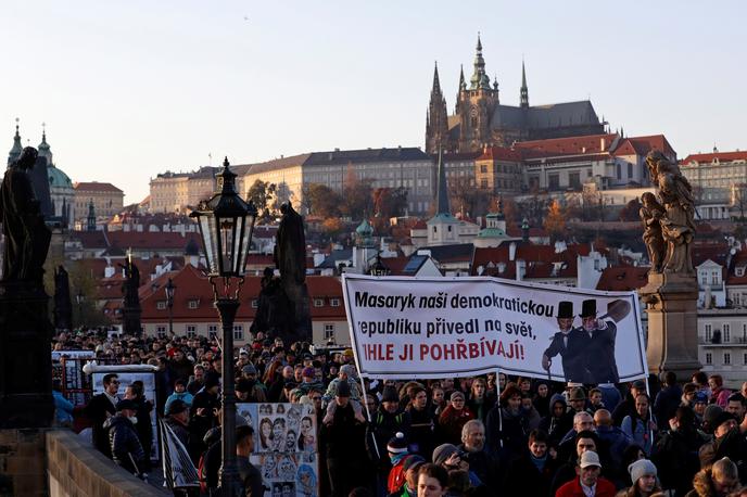 Protesti proti češkemu predsedniku vlade Andreju Babišu v Pragi | Foto Reuters